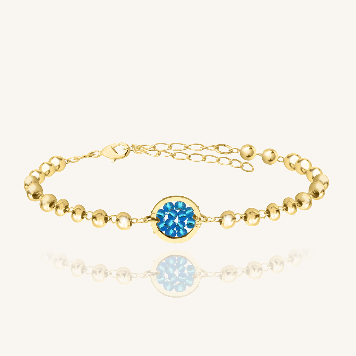 Pulsera de Cristales Tejidos y Chapa de Oro - Venezia