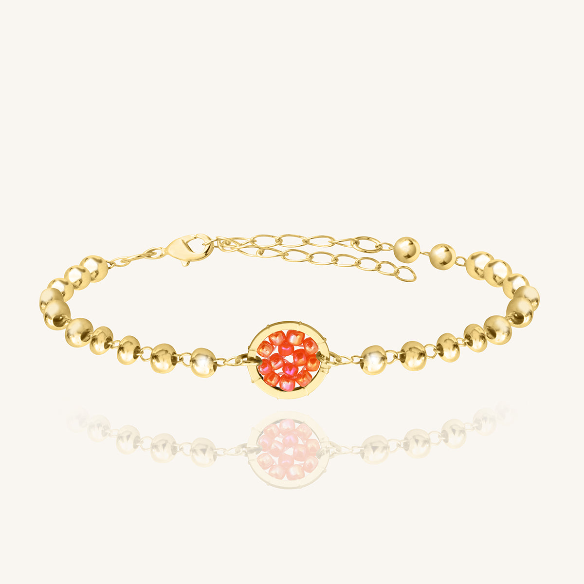 Pulsera de Cristales Tejidos y Chapa de Oro - Venezia