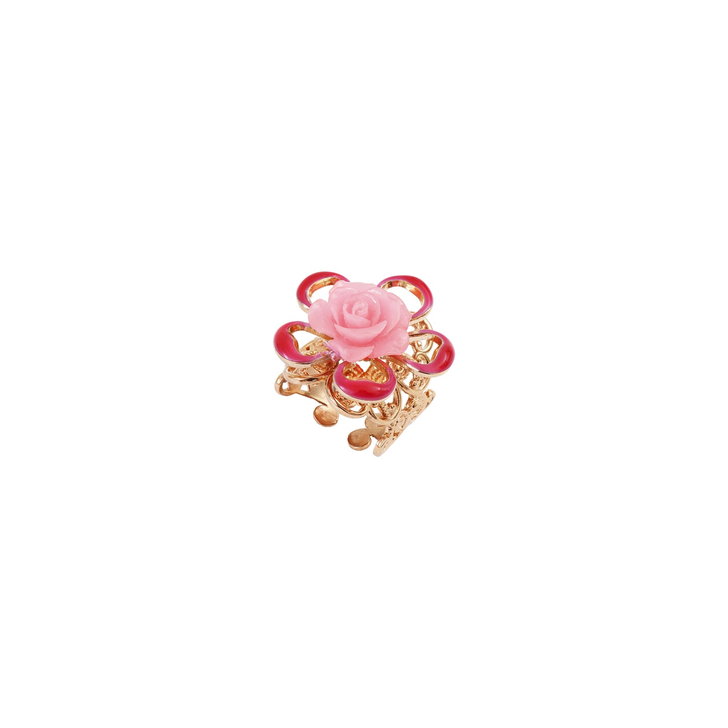 Anillo Miraflores - Rosa Esculpida en Concha Nácar y Chapa de Oro 14K