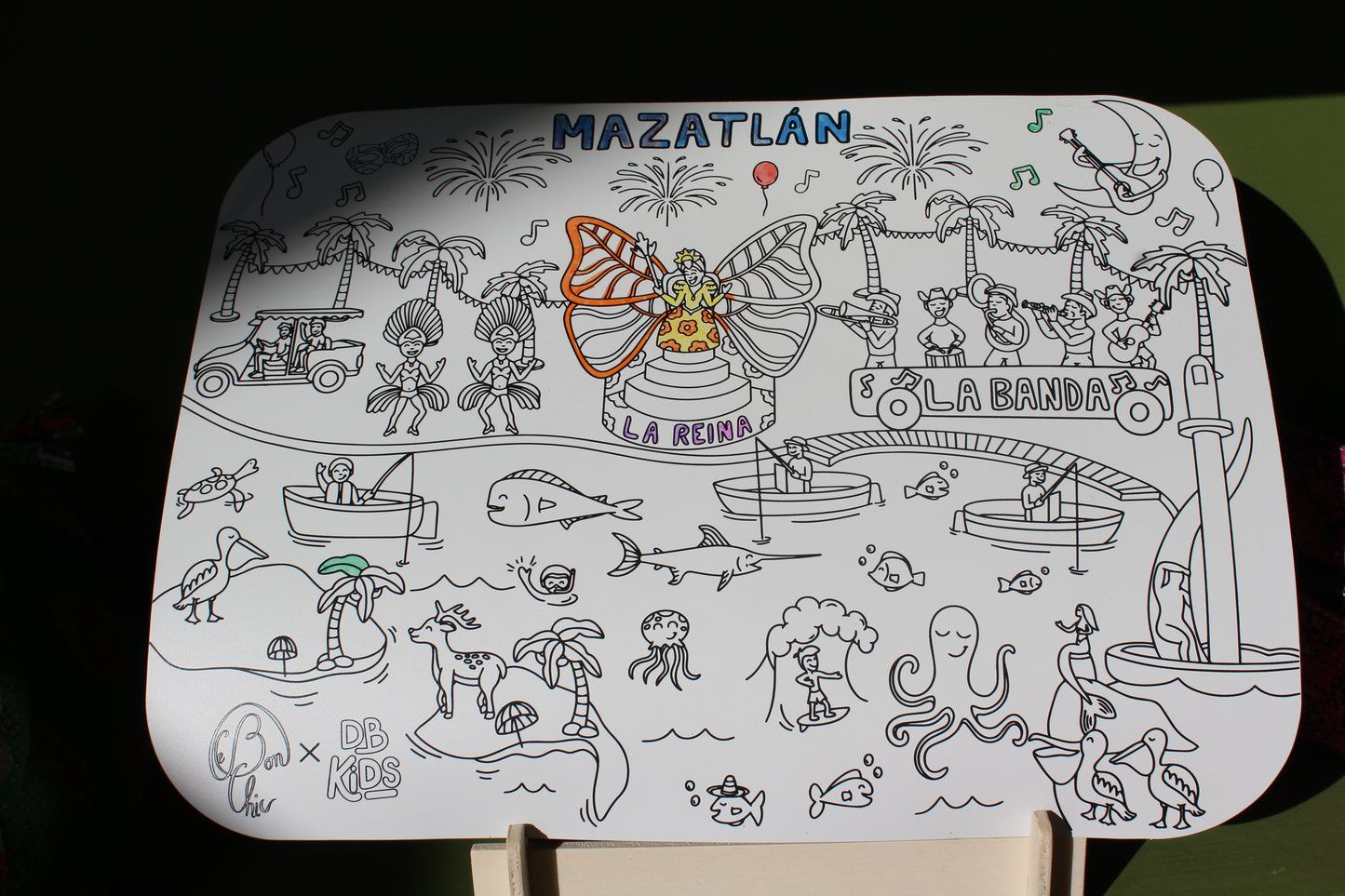 Mantelitos para Colorear Reutilizables - Temática Mazatlán