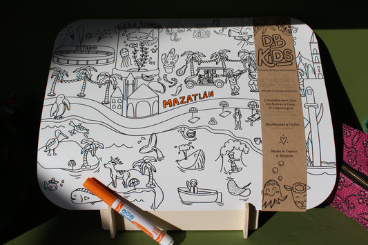 Mantelitos para Colorear Reutilizables -  Temática Mazatlán