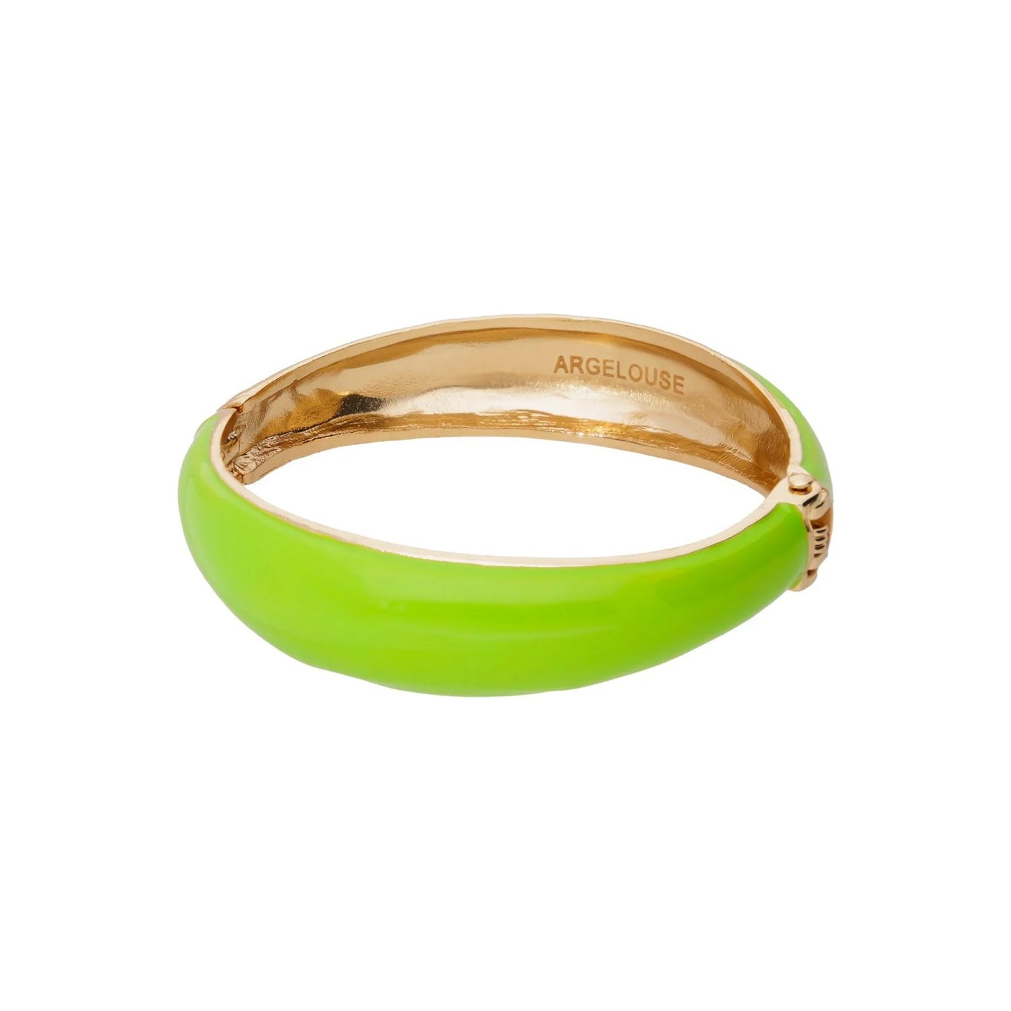 Brazalete Poly Verde Limón con Chapa de Oro de 23K