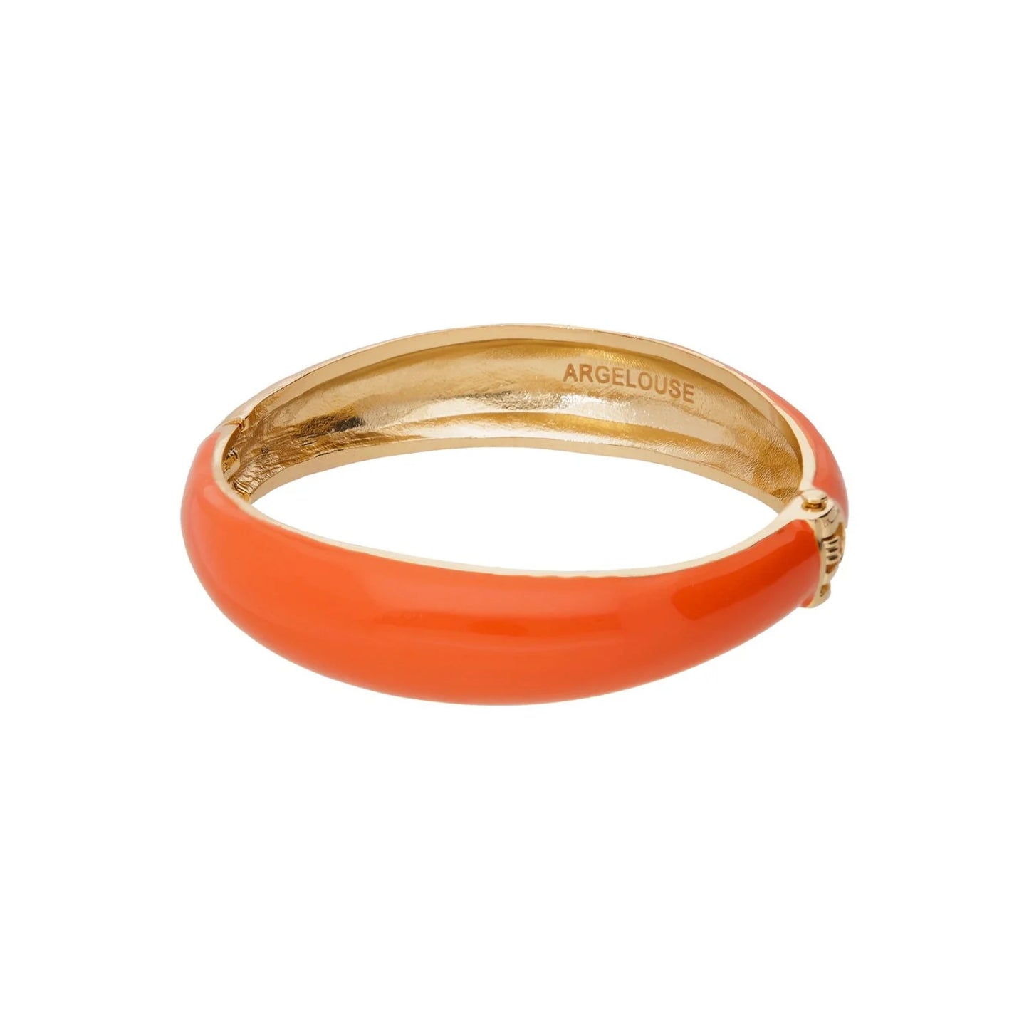 Brazalete Poly Naranja con Chapa de Oro de 23K