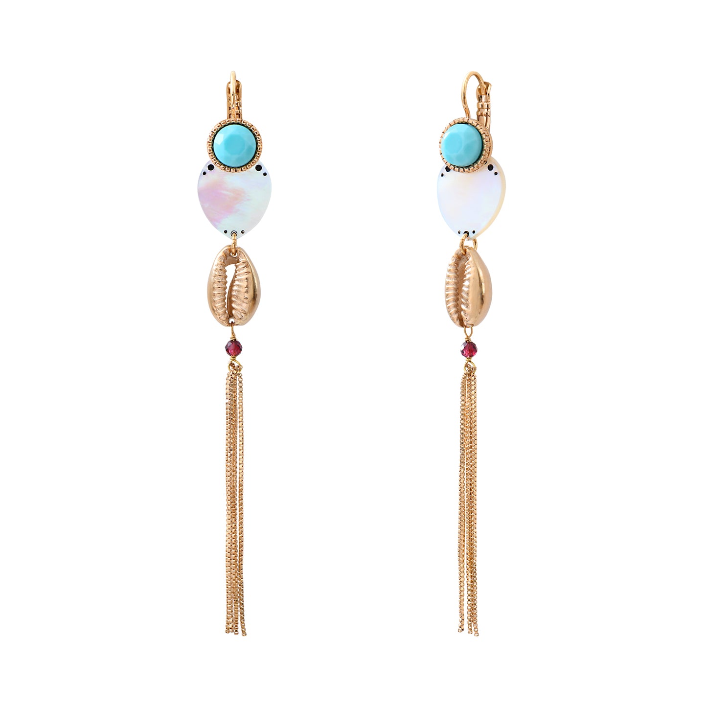 Aretes Mindoro - Perla Madre Blanca y Chapa de Oror 14K - Satellite Paris