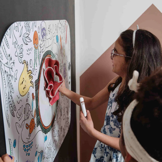 Poster Gigante para Colorear Reutilizable - Método Montessori