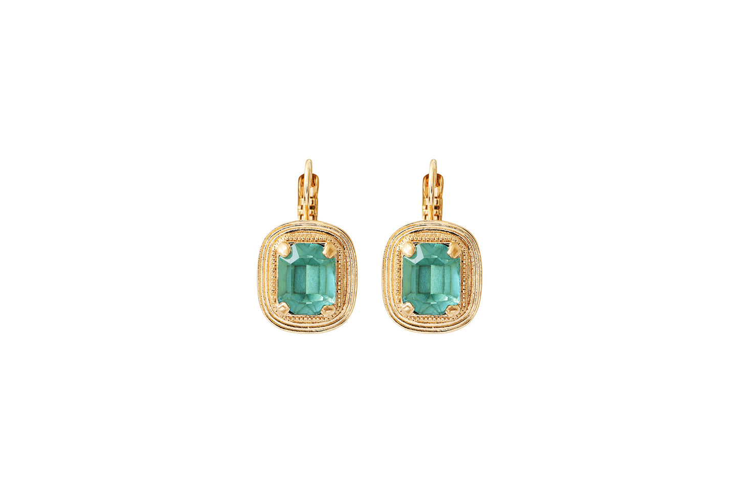 Aretes de Cristales y Chapa de Oro 18K - Satellite Paris