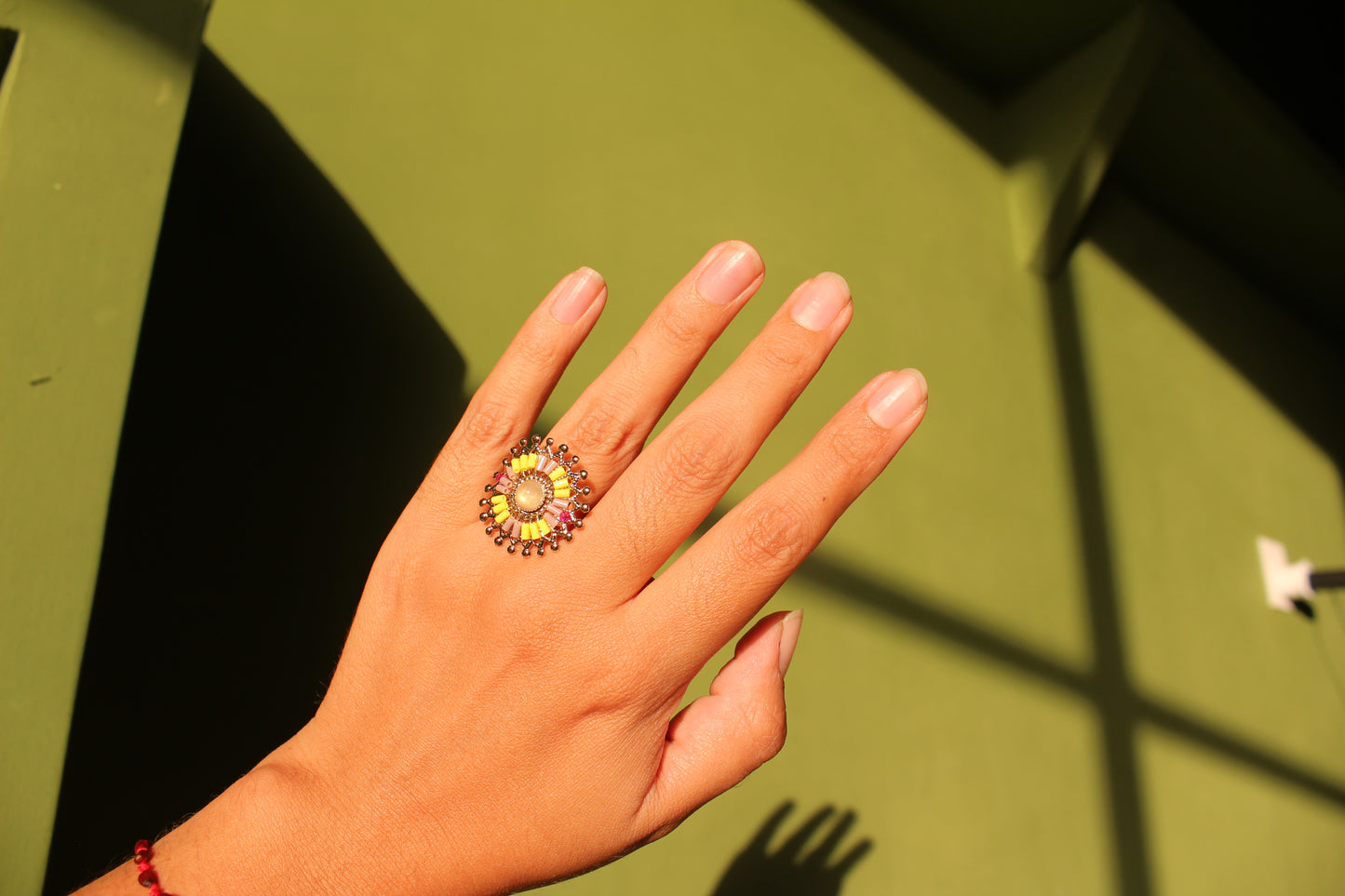 Anillo Multicolor - Cuarzo Rosa y Perlas Japonesas con Chapa de Oro 14K