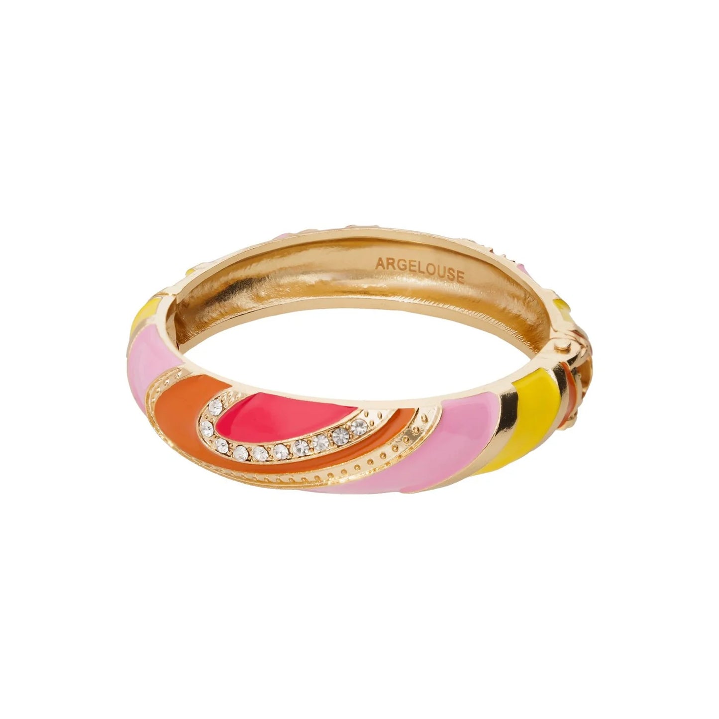 Bangle Gelato Rosa Chapado de Oro 23K y Cristal Swarovski