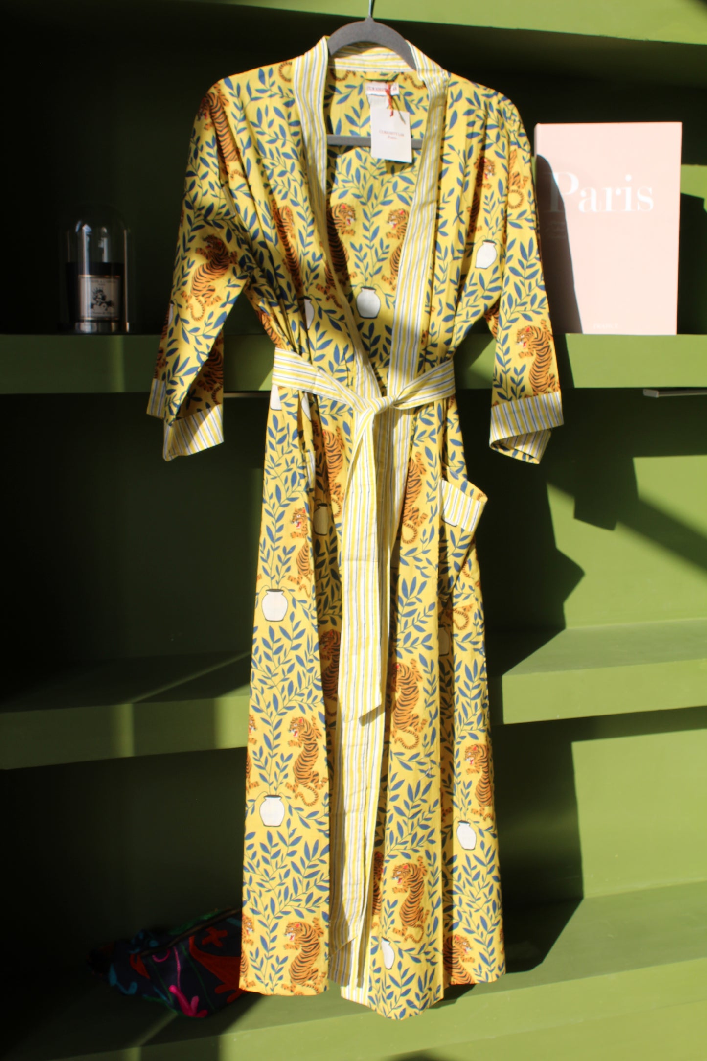Kimono Artesanal 100% Algodón - Pintado con Sello de Madera - Curiosity Lab