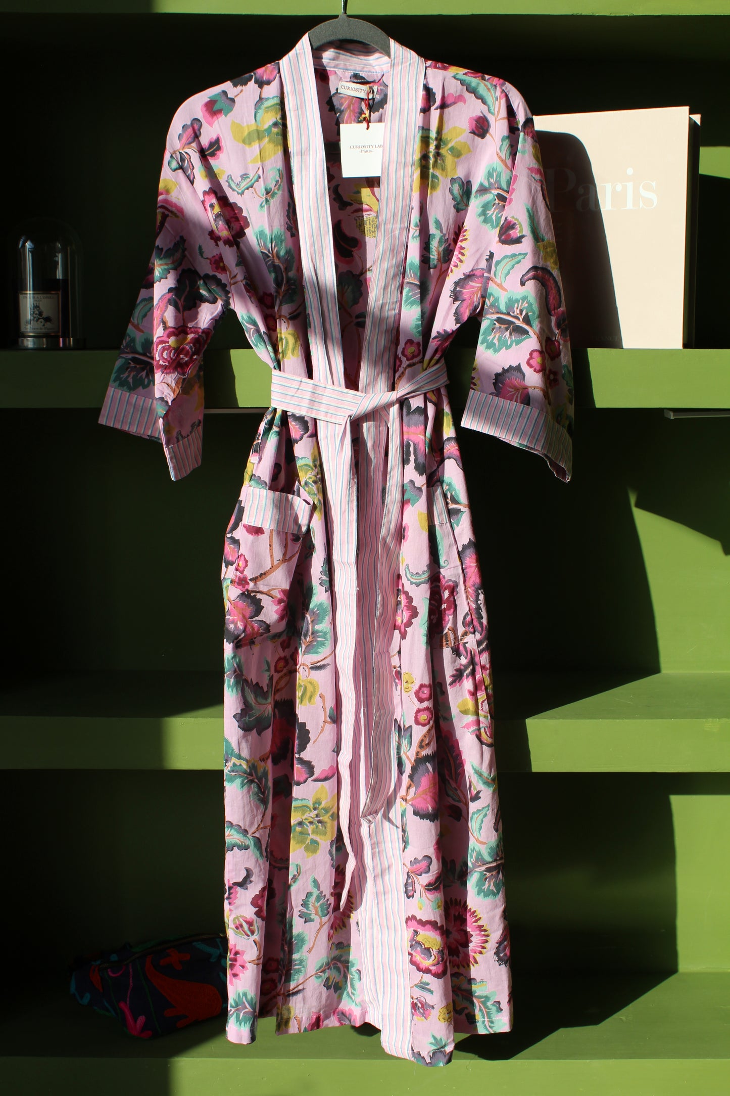 Kimono Artesanal 100% Algodón - Pintado con Sello de Madera - Curiosity Lab