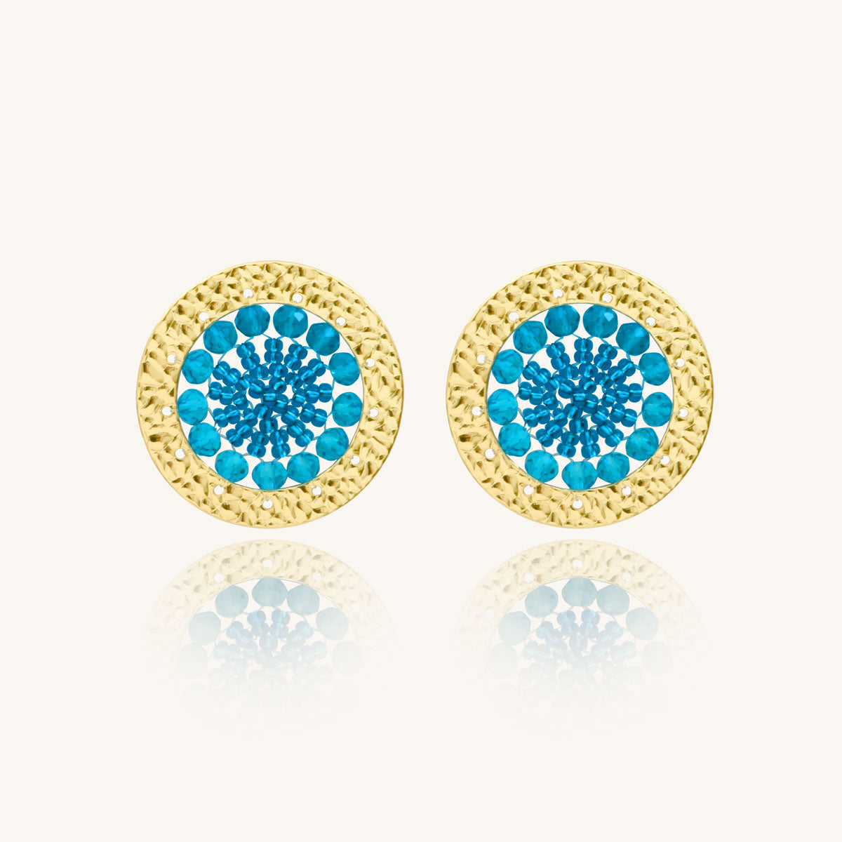 Aretes Tejidos con Chapa de Oro - Cléo
