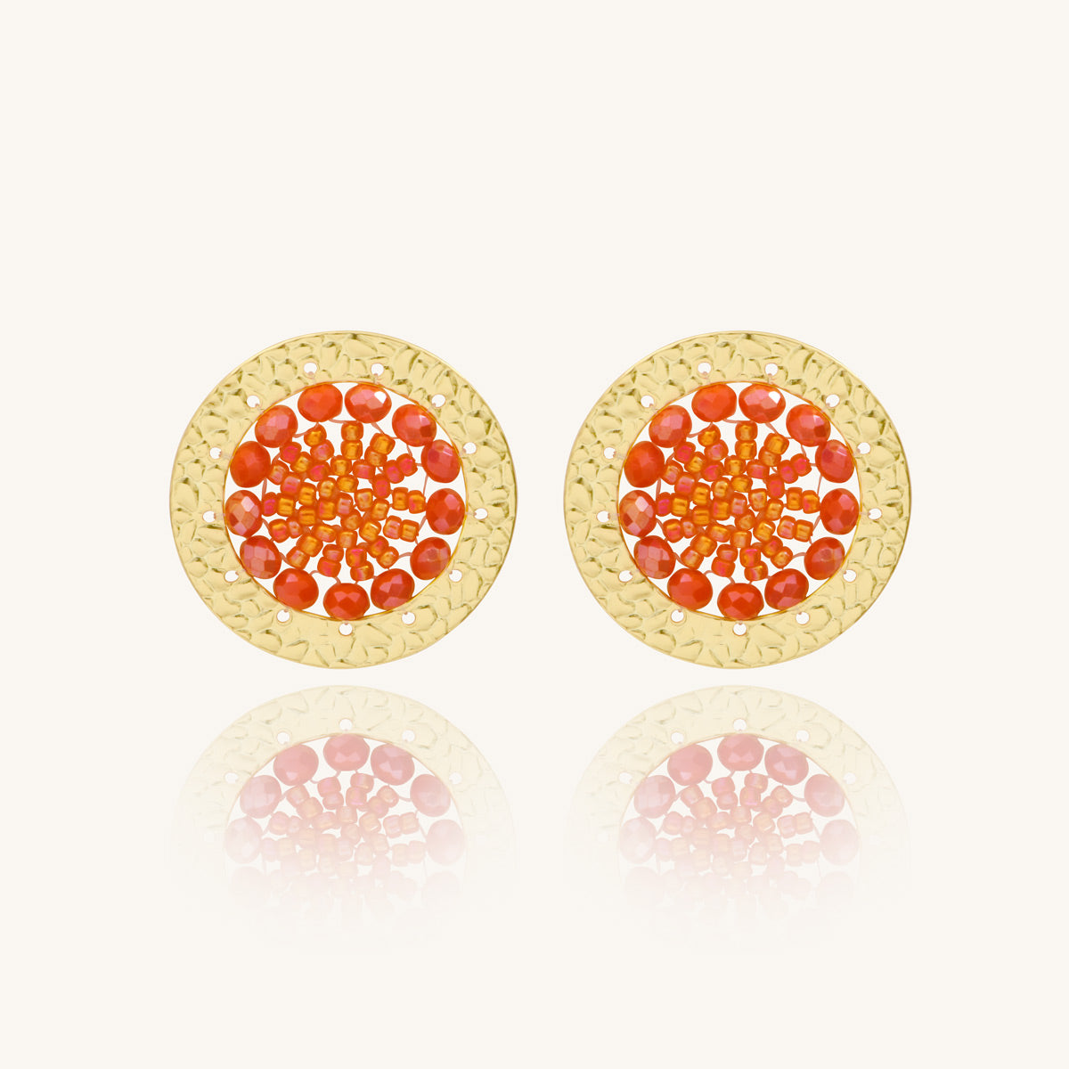 Aretes Tejidos con Chapa de Oro - Cléo