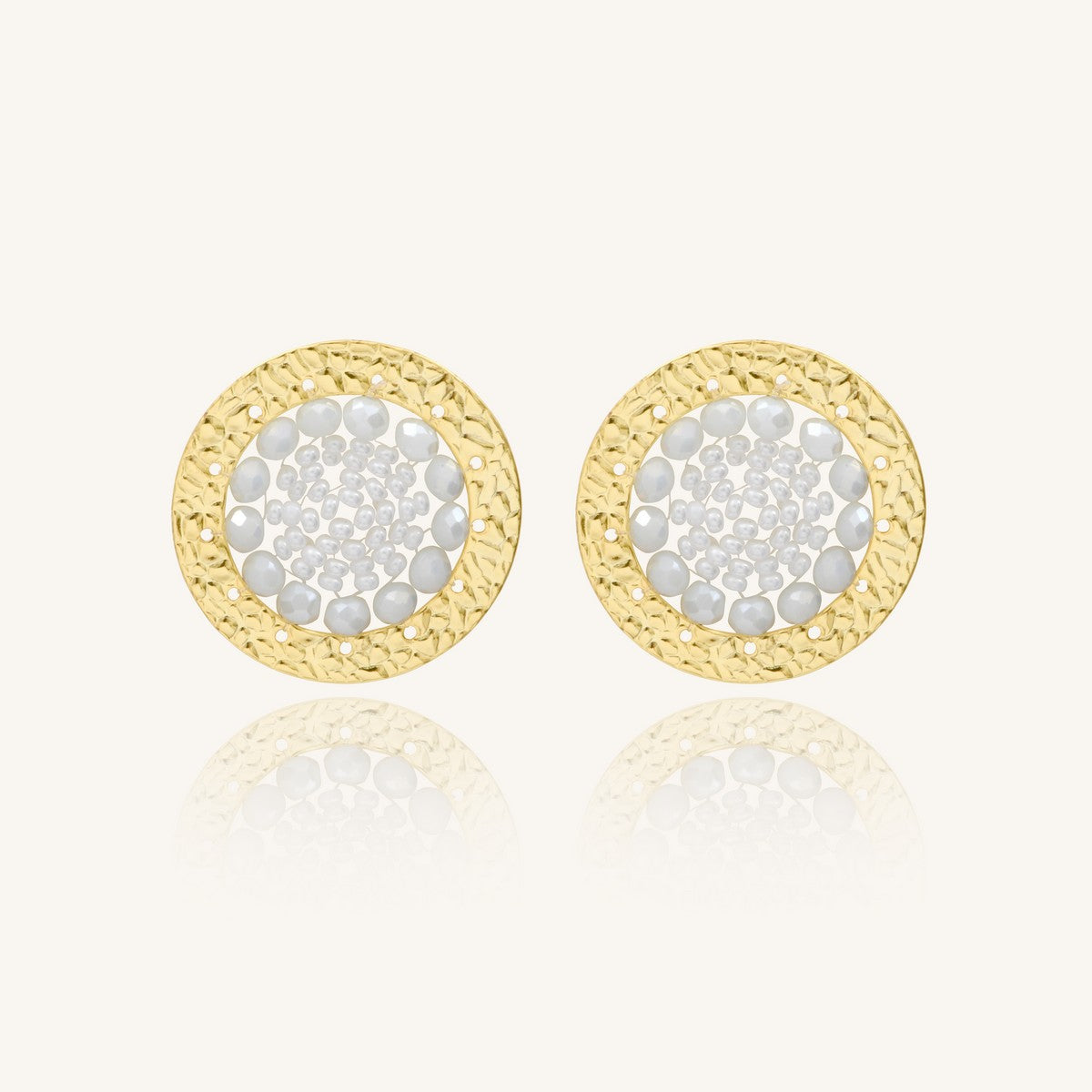 Aretes Tejidos con Chapa de Oro - Cléo