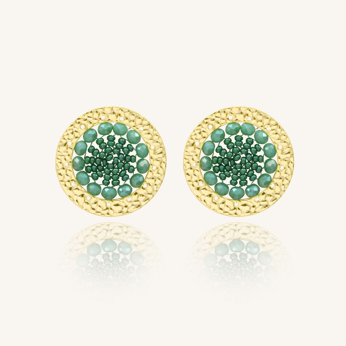 Aretes Tejidos con Chapa de Oro - Cléo