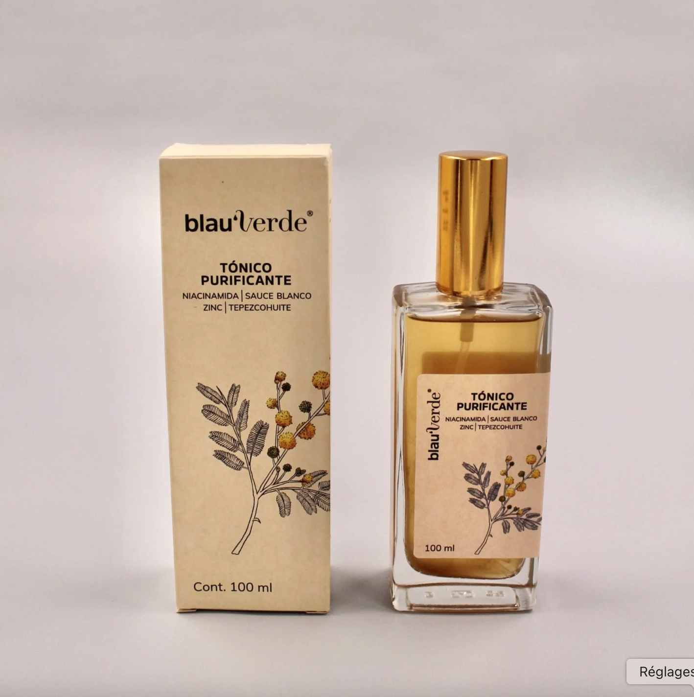 Tónico Natural Purificante con Tepezcohuite, Niacinamida y Zinc