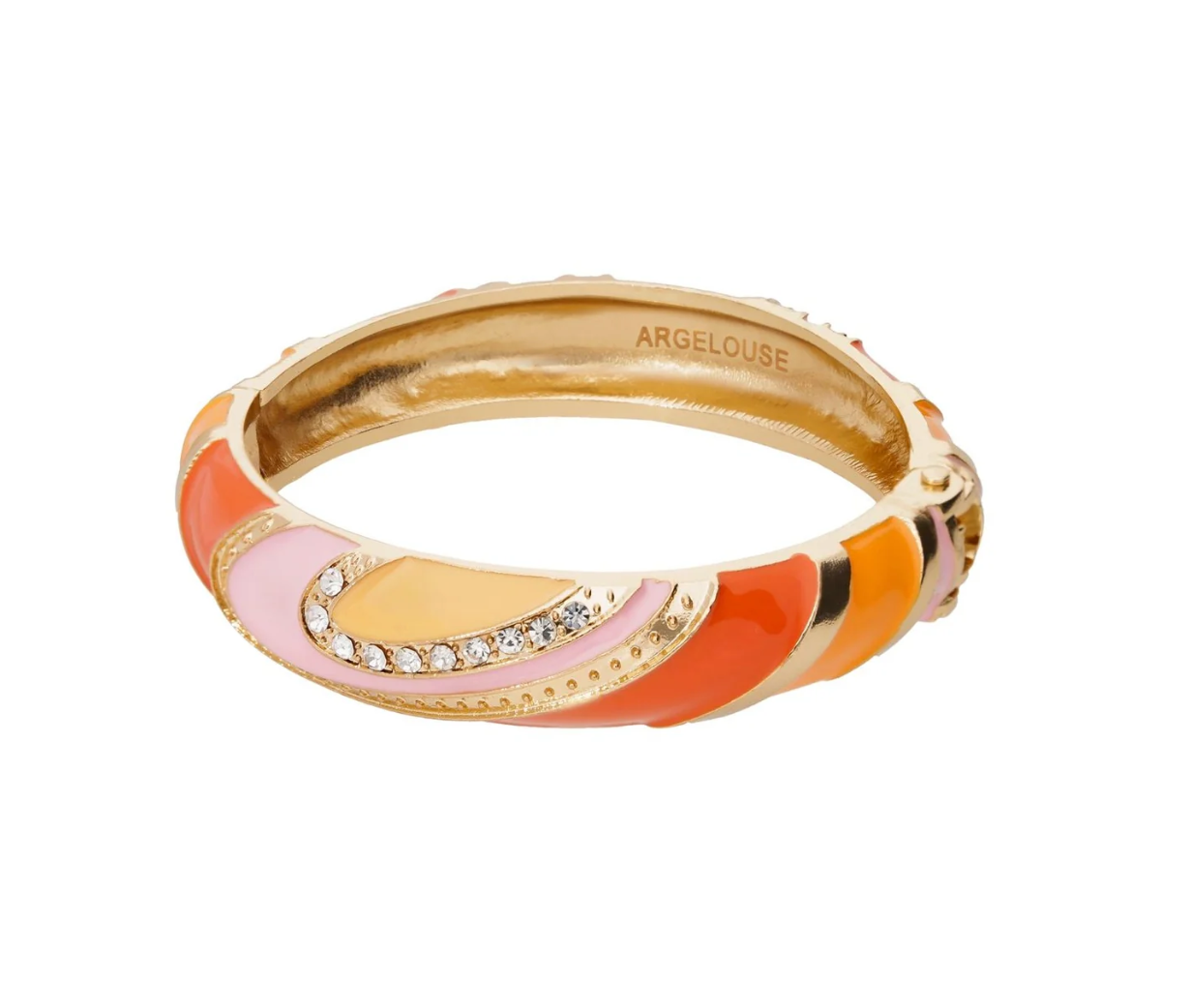 Bangle Gelato Naranja Chapado de Oro 23K y Cristal Swarovski