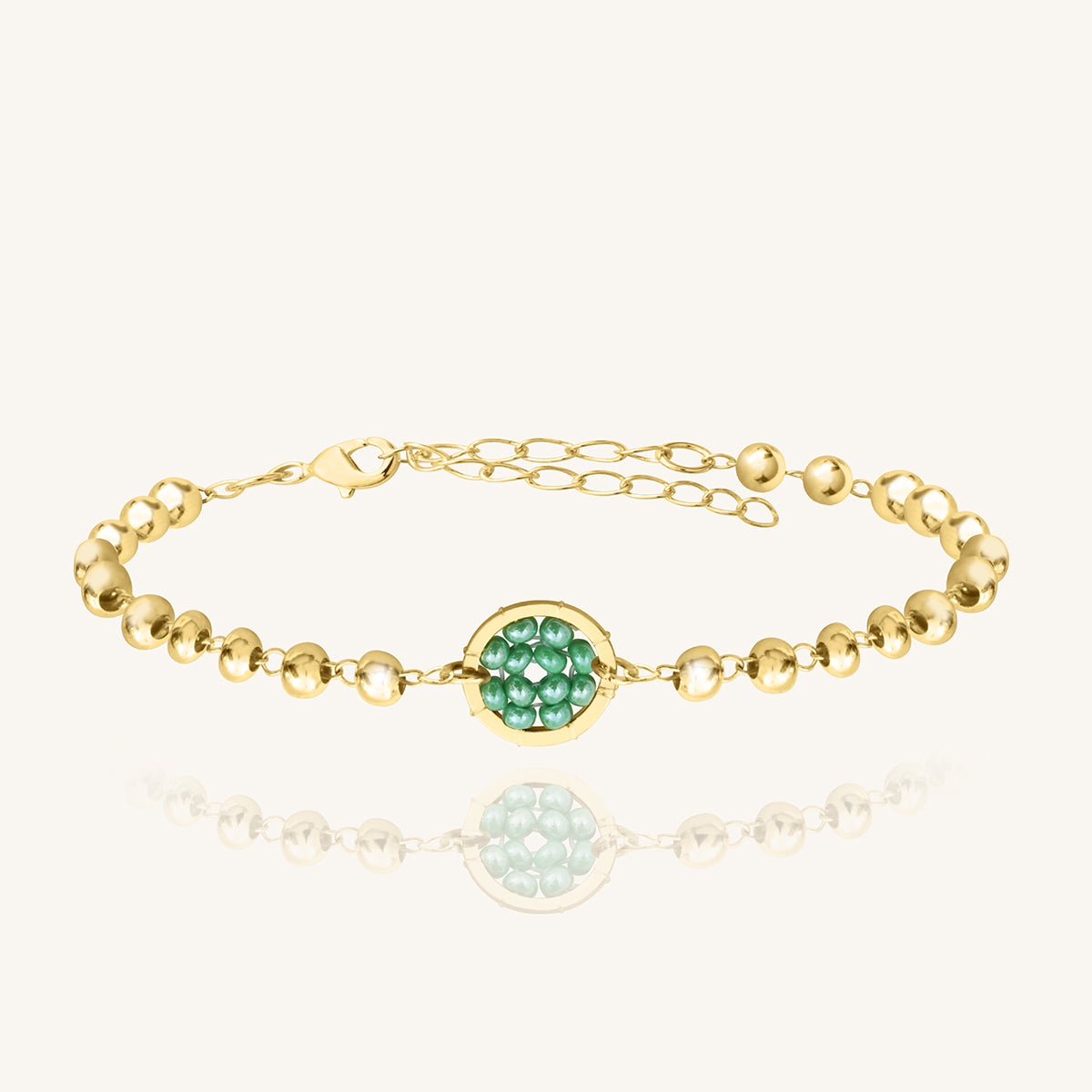 Pulsera de Cristales Tejidos y Chapa de Oro - Venezia