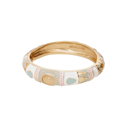 Bangle Methys Blanco y Chapa de Oro 23K