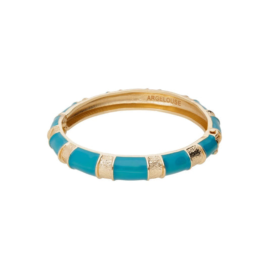 Bangle Raya Turquesa - Esmalte y Chapa de Oro 23K