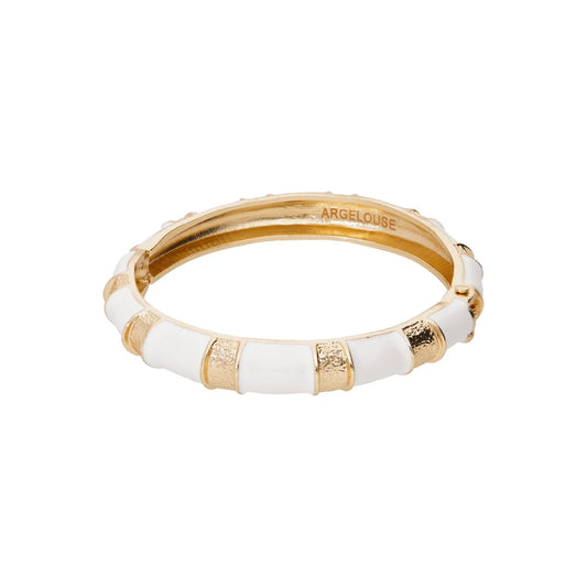 Bangle Raya Blanco - Esmalte y Chapa de Oro 23K