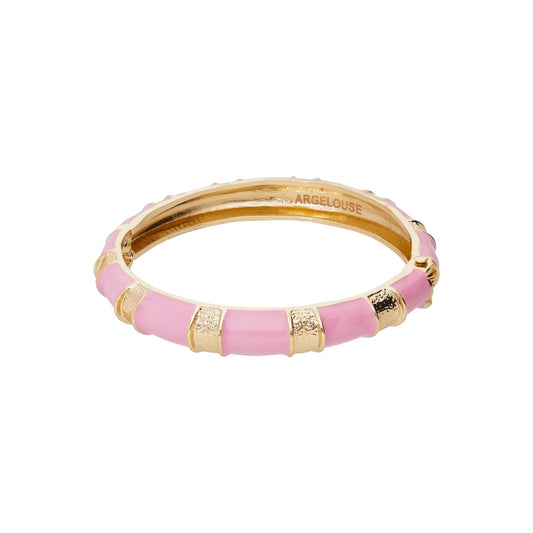 Bangle Raya Rosa - Esmalte y Chapa de Oro 23K