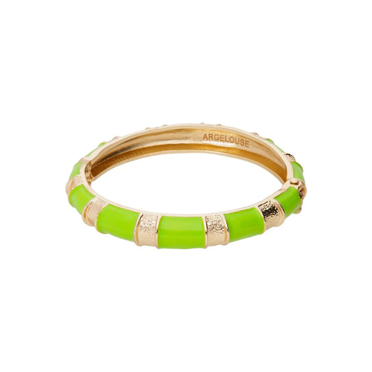 Bangle Raya Verde - Esmalte y Chapa de Oro 23K