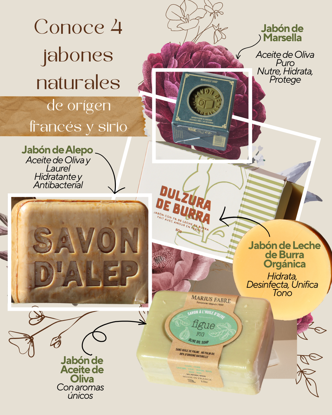 Descubre 4 Jabones Naturales de Origen Francés y Sirio