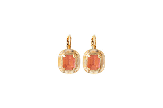Aretes de Cristales y Chapa de Oro 18K - Satellite Paris