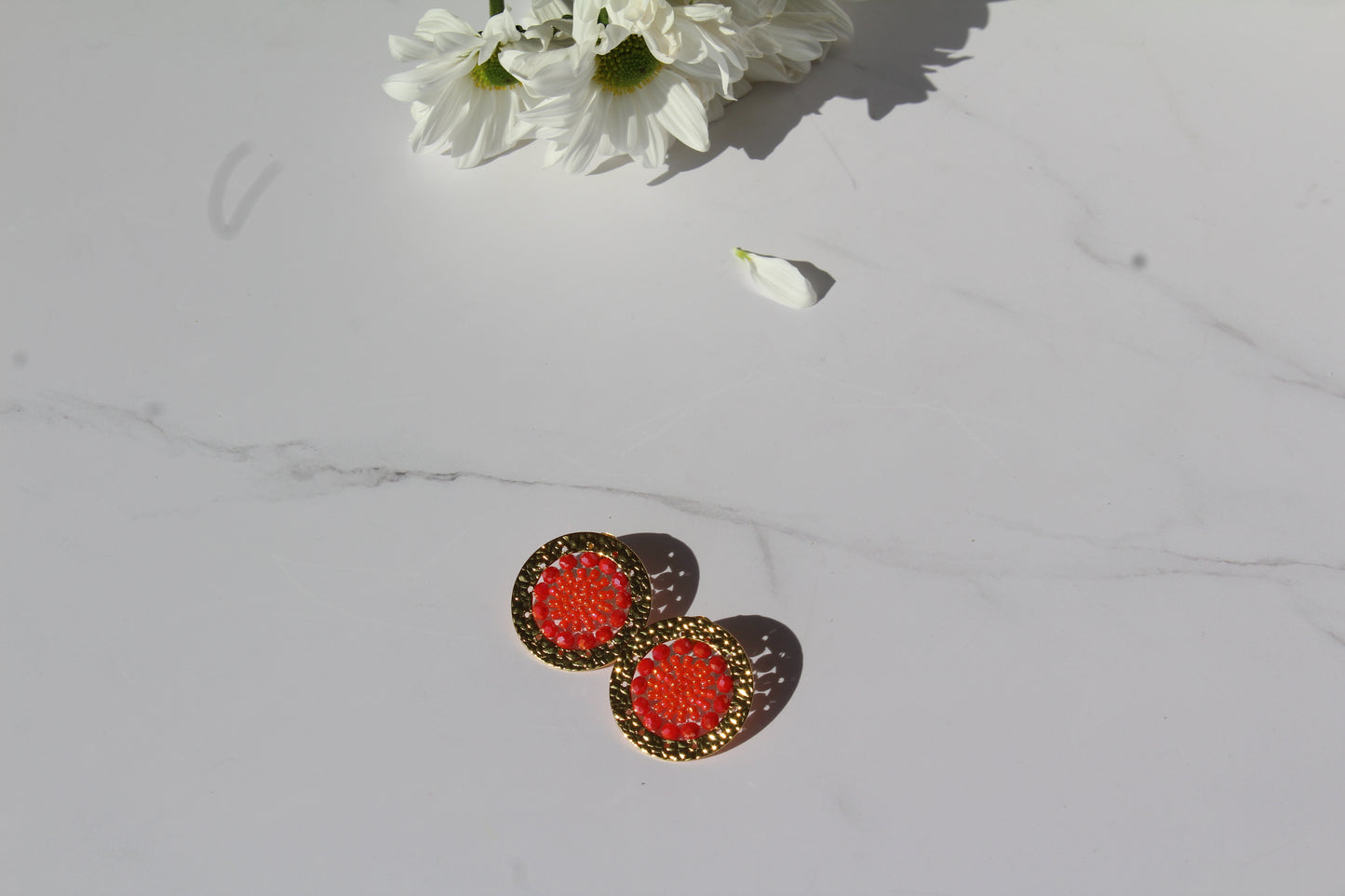 Aretes Tejidos con Chapa de Oro - Cléo