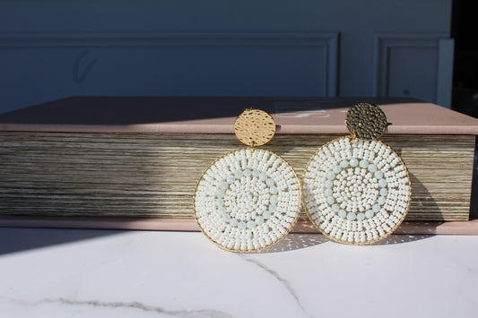 Aretes de Cristales Tejidos y Chapa de Oro - Mistral